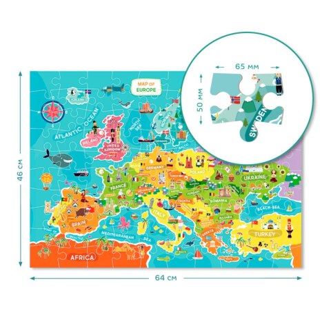 Puzzle Mapa Europy 0124 Puzzle Mapa Europy 0124