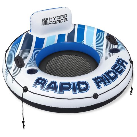 Dmuchany Materac do pływania Rapid Rider BESTWAY 135cm + Oparcie + Siateczkowe dno + Miejsca na napoje + Uchwyty Dmuchany Materac do pływania Rapid Rider BESTWAY 135cm + Oparcie + Siateczkowe dno + Miejsca na napoje + Uchwyty