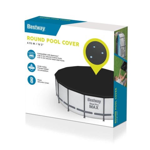Pokrywa 493cm na Basen stelażowy i panelowy Hydrium 460-488cm/15-16FT BESTWAY Pokrywa 493cm na Basen stelażowy i panelowy Hydrium 460-488cm/15-16FT BESTWAY