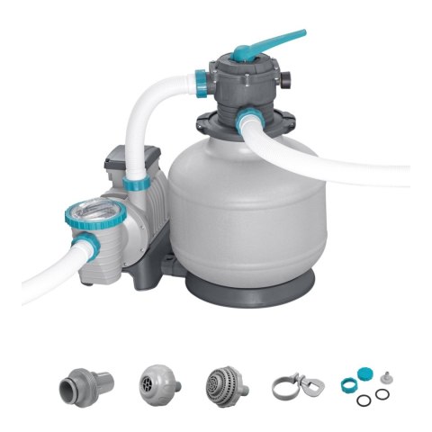 Piaskowa Pompa Filtrująca do basenów BESTWAY 11355 l + Złączki + Węże Piaskowa Pompa Filtrująca do basenów BESTWAY 11355 l + Złączki + Węże