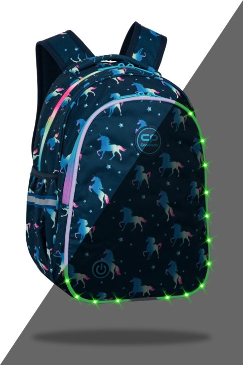 COOLPACK - JIMMY LED - PLECAK MŁODZIEŻOWY - BLUE UNICORN COOLPACK - JIMMY LED - PLECAK MŁODZIEŻOWY - BLUE UNICORN