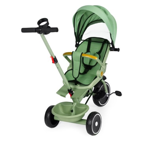 Rowerek trójkołowy spacerówka 2w1 obracane siedzisko składany daszek zielony - ECOTOYS Rowerek trójkołowy spacerówka 2w1 obracane siedzisko składany daszek zielony - ECOTOYS