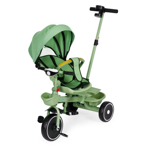 Rowerek trójkołowy spacerówka 2w1 obracane siedzisko składany daszek zielony - ECOTOYS Rowerek trójkołowy spacerówka 2w1 obracane siedzisko składany daszek zielony - ECOTOYS