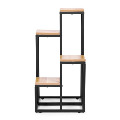 Kwietnik regał na kwiaty ozdoby 4 półki metal MDF jasny orzech ModernHome Kwietnik regał na kwiaty ozdoby 4 półki metal MDF jasny orzech ModernHome