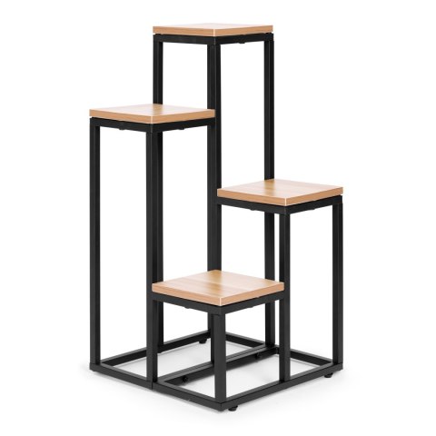 Kwietnik regał na kwiaty ozdoby 4 półki metal MDF jasny orzech ModernHome Kwietnik regał na kwiaty ozdoby 4 półki metal MDF jasny orzech ModernHome