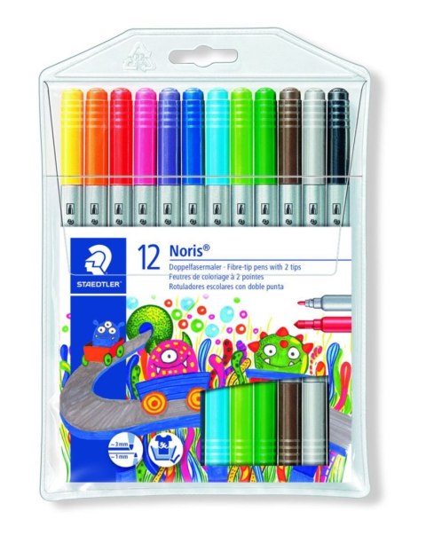 Flamastry dwustronne Noris Club 12 kol. Staedtler Flamastry dwustronne Noris Club 12 kol. Staedtler