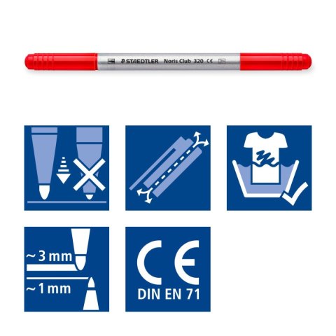 Flamastry dwustronne Noris Club 12 kol. Staedtler Flamastry dwustronne Noris Club 12 kol. Staedtler