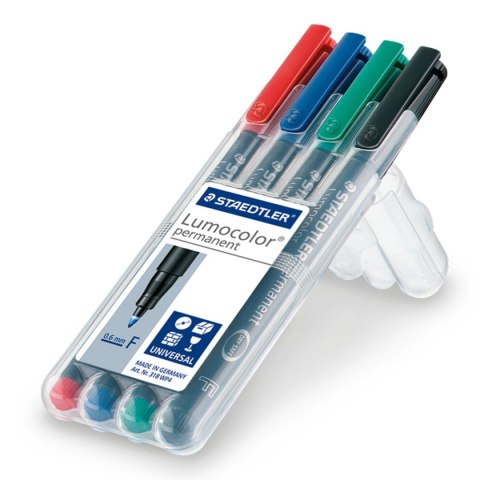 Foliopis Lumocolor F wodoodporny zestaw 4 ko (2 3 5 9) w etui box Staedtler Foliopis Lumocolor F wodoodporny zestaw 4 ko (2 3 5 9) w etui box Staedtler