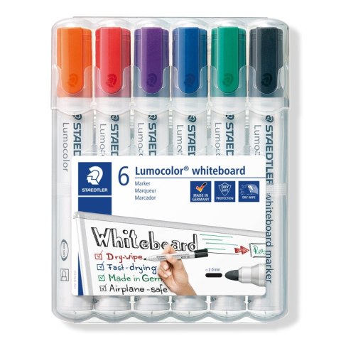 Komplet 6 markerów ścieralnych LUMOCOLOR Staedtler Komplet 6 markerów ścieralnych LUMOCOLOR Staedtler