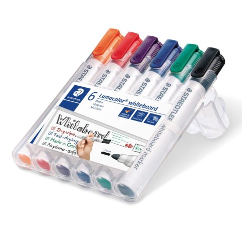 Komplet 6 markerów ścieralnych LUMOCOLOR Staedtler Komplet 6 markerów ścieralnych LUMOCOLOR Staedtler