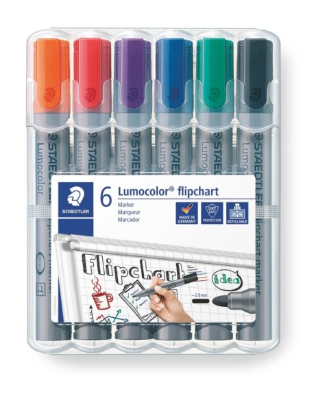 Marker Lumocolor do tablic flipchart okrągły 6 (2 3 4 5 6 9) etui Staedtler Marker Lumocolor do tablic flipchart okrągły 6 (2 3 4 5 6 9) etui Staedtler