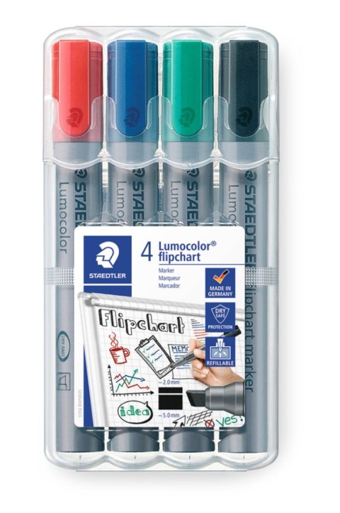 Marker Lumocolor do tablic flipchart ścięty 4k(2 3 5 9) w etui Staedtler Marker Lumocolor do tablic flipchart ścięty 4k(2 3 5 9) w etui Staedtler