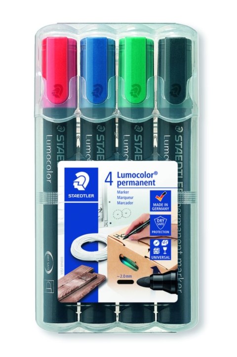 Marker Lumocolor wodoodporny okrągły 4 kol. (2 3 5 9) w etui box Staedtler Marker Lumocolor wodoodporny okrągły 4 kol. (2 3 5 9) w etui box Staedtler