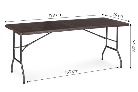 Stół cateringowy bankietowy ogrodowy składany 179x74 cm brązowy ModernHome Stół cateringowy bankietowy ogrodowy składany 179x74 cm brązowy ModernHome