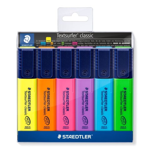Zakreślacz Textsurfer classic 6 kol. (1 2 4 6 3 5) w etui Staedtler Zakreślacz Textsurfer classic 6 kol. (1 2 4 6 3 5) w etui Staedtler