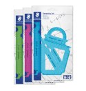 Zestaw kolorowych przyborów do matematyki Staedtler zestaw geometryczny
