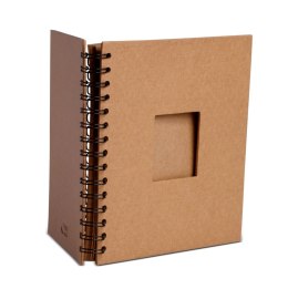 Album na spirali z okienkiem 20x20cm 30 ark brązowe eco 180g/m2
