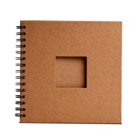 Album na spirali z okienkiem 20x20cm 30 ark brązowe eco 180g/m2 Album na spirali z okienkiem 20x20cm 30 ark brązowe eco 180g/m2