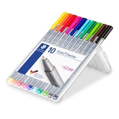 Cienkopis triplus trójkątny 0.3 mm 10 kol. w etui box Staedtler Cienkopis triplus trójkątny 0.3 mm 10 kol. w etui box Staedtler