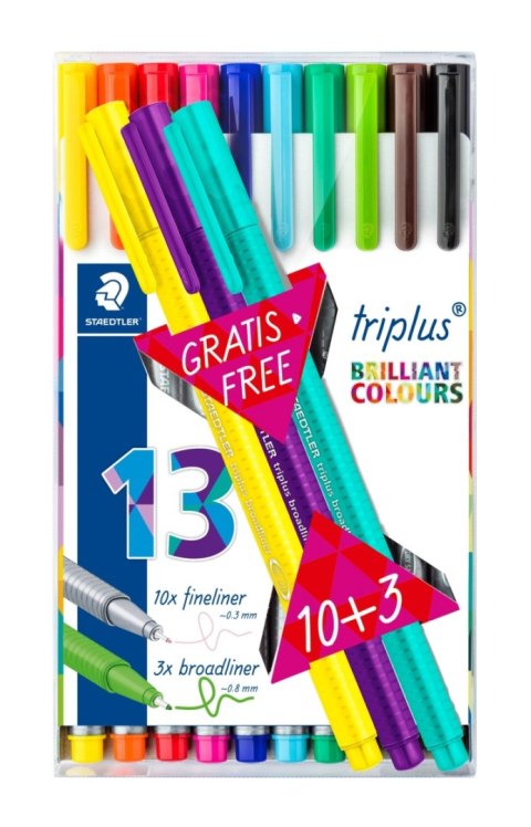 Cienkopis triplus trójkątny 0.3 mm 13 kol. (10+ 3 x 338 gratis) Staedtler Cienkopis triplus trójkątny 0.3 mm 13 kol. (10+ 3 x 338 gratis) Staedtler