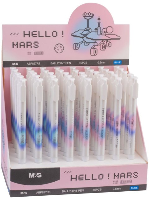 Długopis automatyczny Hello Mars 05mm niebieski display 40szt MG Długopis automatyczny Hello Mars 05mm niebieski display 40szt MG
