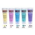 Farba akrylowa zestaw 5 kolorów x 75 ml kolory pastel