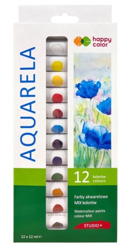 Farba akwarelowa STUDIO zestaw 12 kolorów x 12 ml