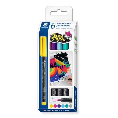 Foliopis Lumocolor M wodoodporny 6 kol. (12065345482) w opak. Staedtler Foliopis Lumocolor M wodoodporny 6 kol. (12065345482) w opak. Staedtler