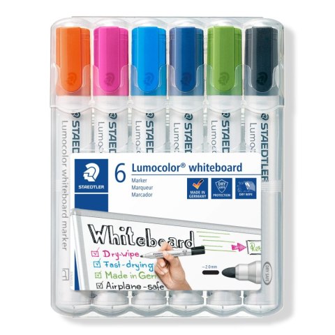 Marker Lumocolor whiteboard okrągły 6 kol (4 20 30 3 53 9) w etui Staedtler Marker Lumocolor whiteboard okrągły 6 kol (4 20 30 3 53 9) w etui Staedtler