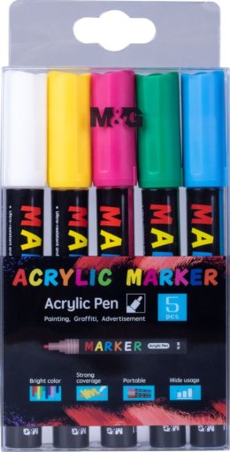 Markery akrylowe 1-2mm zestaw 5 szt MG