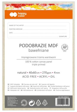 Podobrazie bawełniane 40x60 impregnowane naturalne tablica malarska MDF 4mm