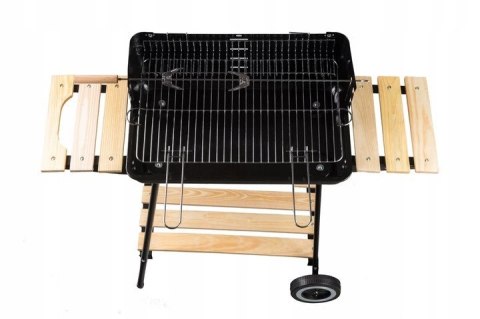Grill ogrodowy węglowy z półkami regulacja 2 ruszty przenośny Grill ogrodowy węglowy z półkami regulacja 2 ruszty przenośny