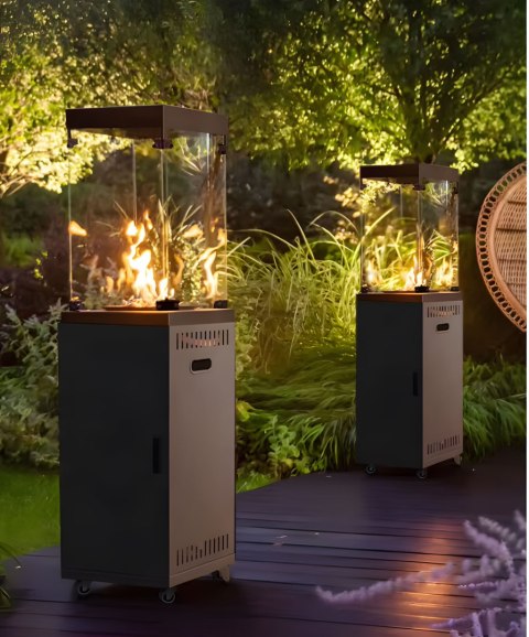 Ogrzewacz gazowy promiennik grzejnik 13 kW szklany na ogród patio reduktor kamienie wulkaniczne pokrowiec MultiGarden Ogrzewacz gazowy promiennik grzejnik 13 kW szklany na ogród patio reduktor kamienie wulkaniczne pokrowiec MultiGarden