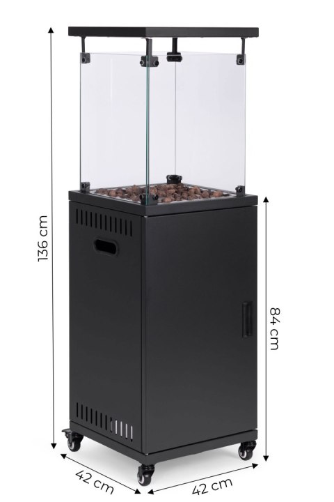 Ogrzewacz gazowy promiennik grzejnik 13 kW szklany na ogród patio reduktor kamienie wulkaniczne pokrowiec MultiGarden Ogrzewacz gazowy promiennik grzejnik 13 kW szklany na ogród patio reduktor kamienie wulkaniczne pokrowiec MultiGarden