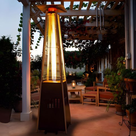 Ogrzewacz parasol gazowy grzejnik 13 kW szklany na ogród patio reduktor wąż pokrowiec MultiGarden Ogrzewacz parasol gazowy grzejnik 13 kW szklany na ogród patio reduktor wąż pokrowiec MultiGarden