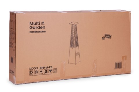 Ogrzewacz parasol gazowy grzejnik 13 kW szklany na ogród patio reduktor wąż pokrowiec MultiGarden Ogrzewacz parasol gazowy grzejnik 13 kW szklany na ogród patio reduktor wąż pokrowiec MultiGarden