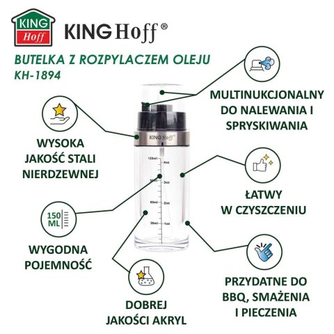 BUTELKA SPRYSKIWACZ DO OCTU I OLIWY KINGHOFF KH-1894 BUTELKA SPRYSKIWACZ DO OCTU I OLIWY KINGHOFF KH-1894
