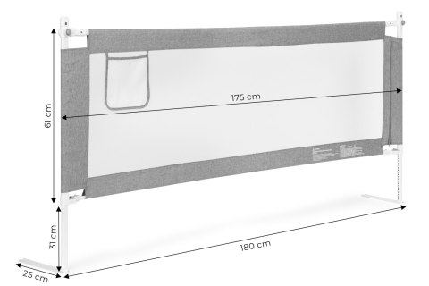 Barierka ochronna na łóżko 180 cm osłona zabezpieczenie dla dzieci ECOTOYS Barierka ochronna na łóżko 180 cm osłona zabezpieczenie dla dzieci ECOTOYS