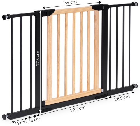 Bramka barierka zabezpieczająca 74-100 cm na schody i drzwi metal drewno dodatkowe panele Bramka barierka zabezpieczająca 74-100 cm na schody i drzwi metal drewno dodatkowe panele