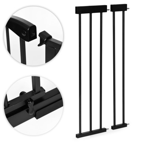 Bramka barierka zabezpieczająca 74-105 cm na schody i drzwi stal dodatkowe panele czarna ECOTOYS Bramka barierka zabezpieczająca 74-105 cm na schody i drzwi stal dodatkowe panele czarna ECOTOYS