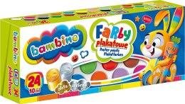 Farby plakatowe 24 kolory 10 ml ZWIERZAKI UCZNIAKI
