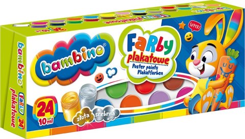 Farby plakatowe 24 kolory 10 ml ZWIERZAKI UCZNIAKI Farby plakatowe 24 kolory 10 ml ZWIERZAKI UCZNIAKI