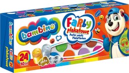 Farby plakatowe 24 kolory 10 ml ZWIERZAKI UCZNIAKI