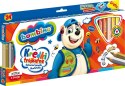 Kredki BAMBINO trójkątne w oprawie drewnianej 24 kolory + temperówka ZWIERZAKI UCZNIAKI