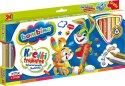 Kredki BAMBINO trójkątne w oprawie drewnianej 24 kolory + temperówka ZWIERZAKI UCZNIAKI