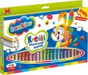 Kredki BAMBINO w oprawie drewnianej 24 kolory + temperówka ZWIERZAKI UCZNIAKI