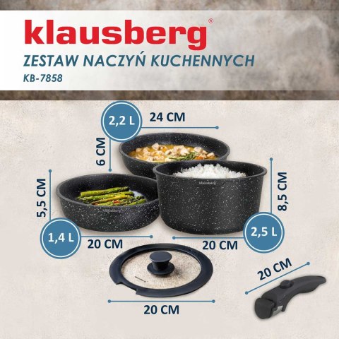 ZESTAW 5 ELEM. GARNKÓW MARMURKOWYCH KLAUSBERG KB-7858 ZESTAW 5 ELEM. GARNKÓW MARMURKOWYCH KLAUSBERG KB-7858