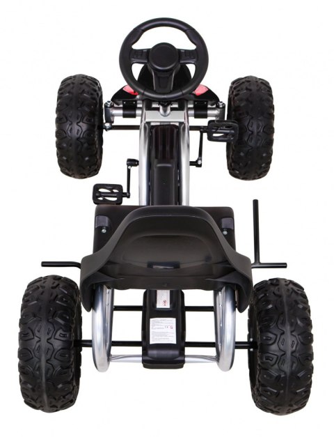 Duży Gokart Strong na pedały dla dzieci Czarny + Obciążenie 100 kg + Koła EVA + Hamulec ręczny + Sportowy fotel Duży Gokart Strong na pedały dla dzieci Czarny + Obciążenie 100 kg + Koła EVA + Hamulec ręczny + Sportowy fotel
