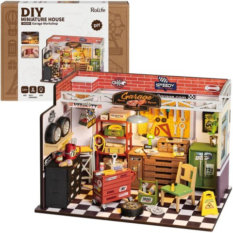 ROBOTIME Składany Drewniany Model Puzzle 3D - Warsztat Samochodowy ROBOTIME Składany Drewniany Model Puzzle 3D - Warsztat Samochodowy