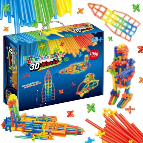 Zestaw Fluorescencyjne Słomki Konstrukcyjne 3D Kreatywne Budowanie Zestaw Fluorescencyjne Słomki Konstrukcyjne 3D Kreatywne Budowanie
